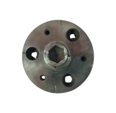 Steel locking flange hub with hexagonal bore and mounting holes