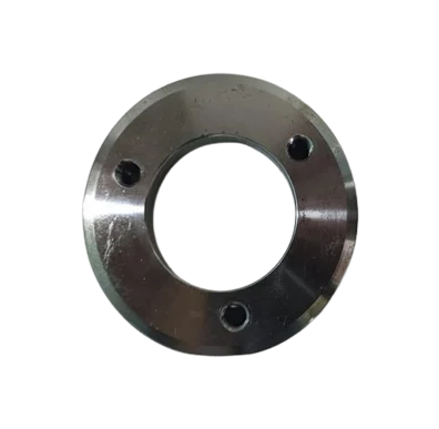 Round steel flange plate with central bore and bolt holes